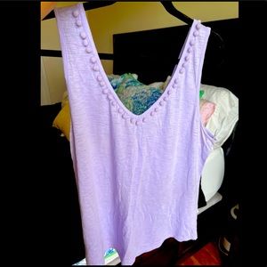 Lilly Pulitzer V Neck Lavender Tank Top